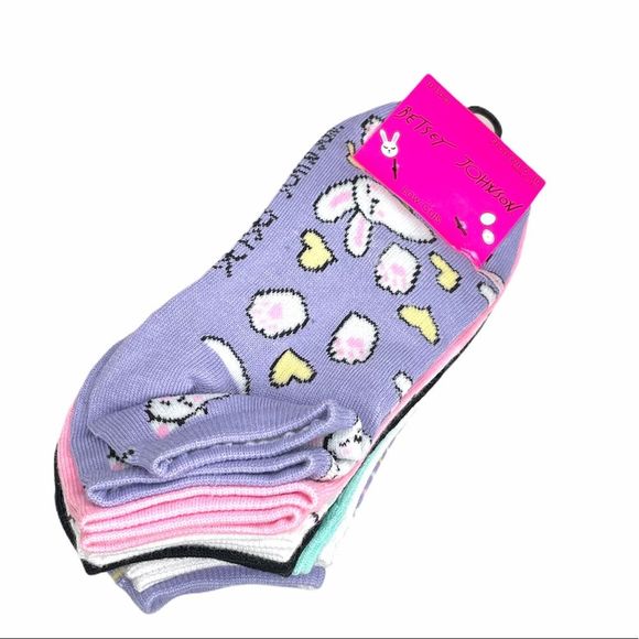 Betsey Johnson Easter Low Cut Socks Purple Pink 10 Pairs - Picture 9 of 9